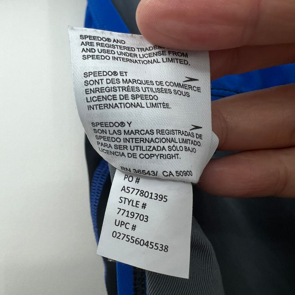 Speedo Power Plus One Piece Swimsuit Womens 28 Blue Black Crossback Athletic - Picture 12 of 12